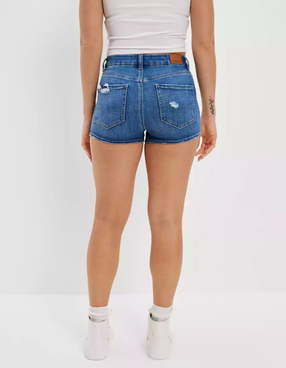 Shorts American Eagle AE Ne(x)t Level Curvy High-Waisted Denim Indigo Clair Femme | FSG-96284696